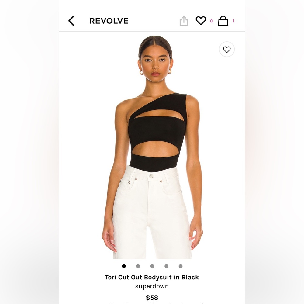 REVOLVE Tori Cut Out Bodysuit in Black